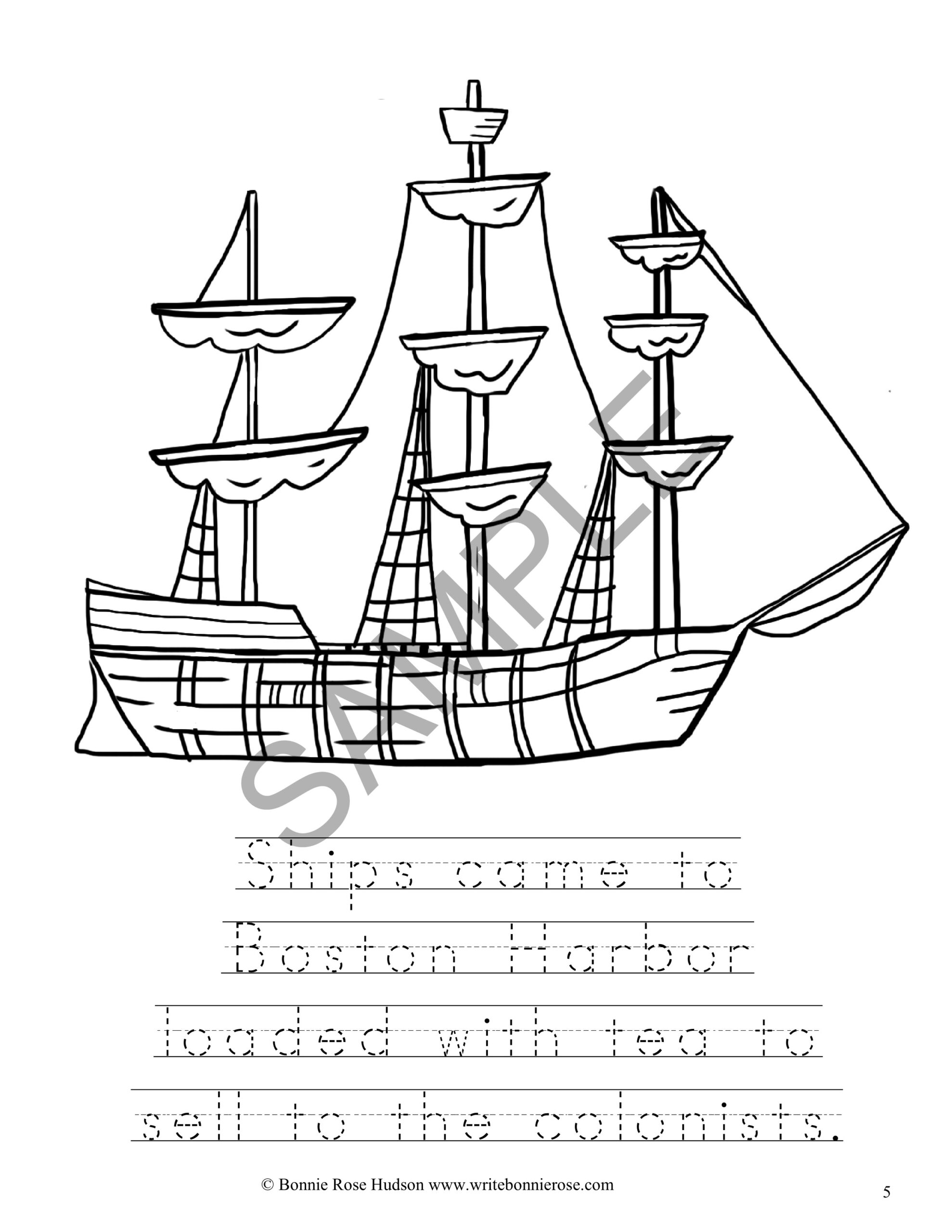 boston tea party drawing