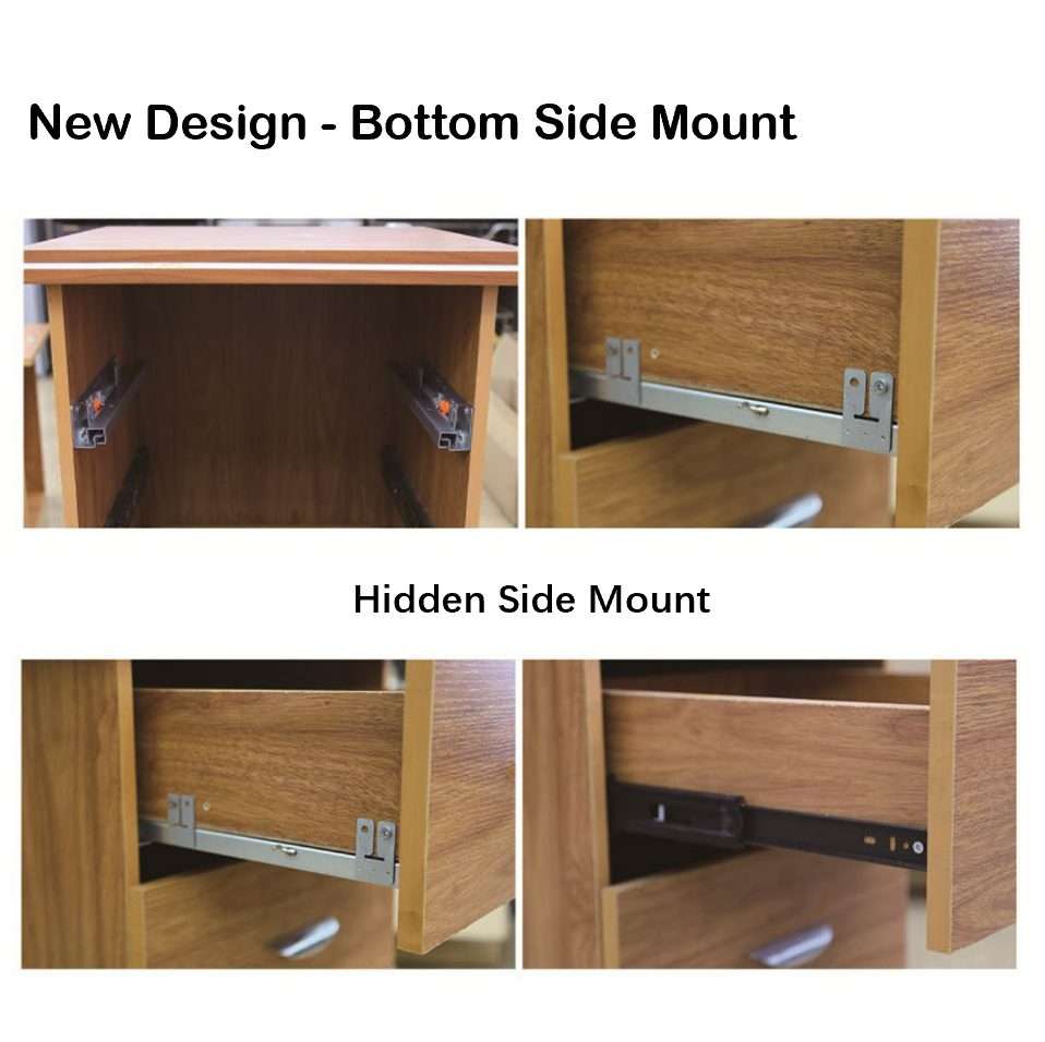Bottom Side Mount Soft Close Drawer Slides VB1016 1 Pair Vadania Home Upgrader