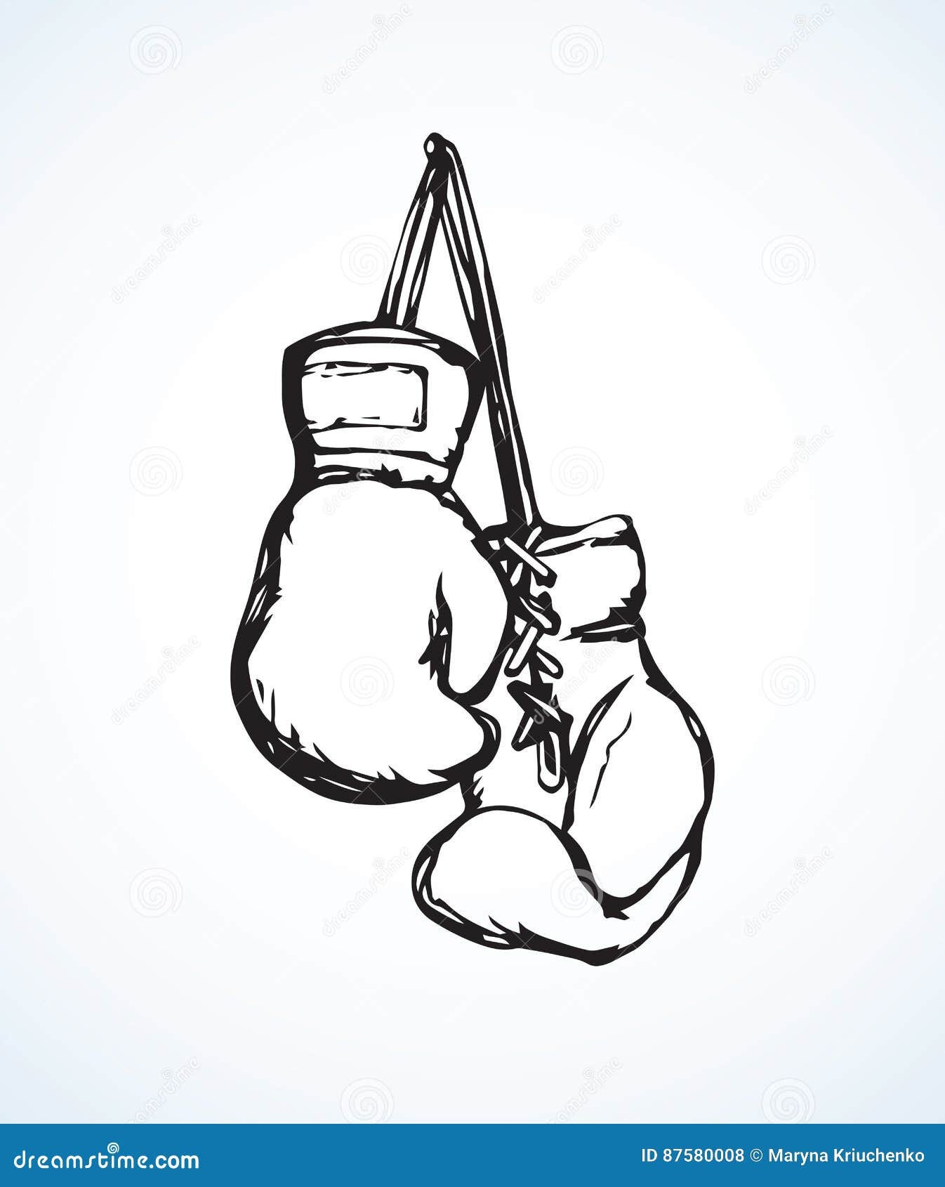Boxing Gloves Vector Drawing Stock Vector Illustration Of Black Combative 87580008