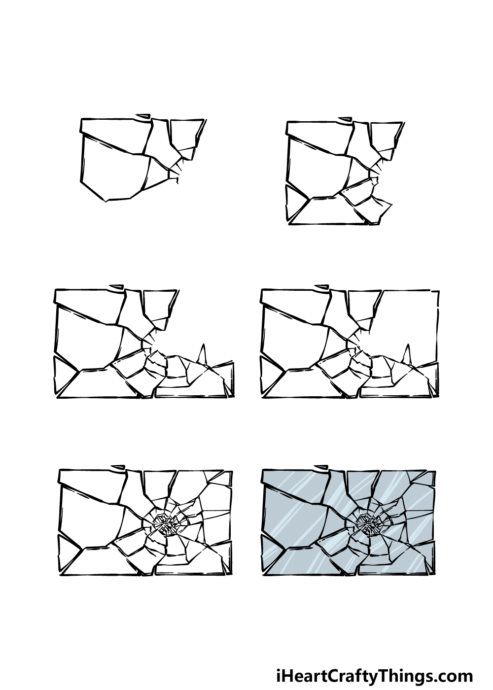 Broken Glass Drawing How To Draw Broken Glass Step By Step