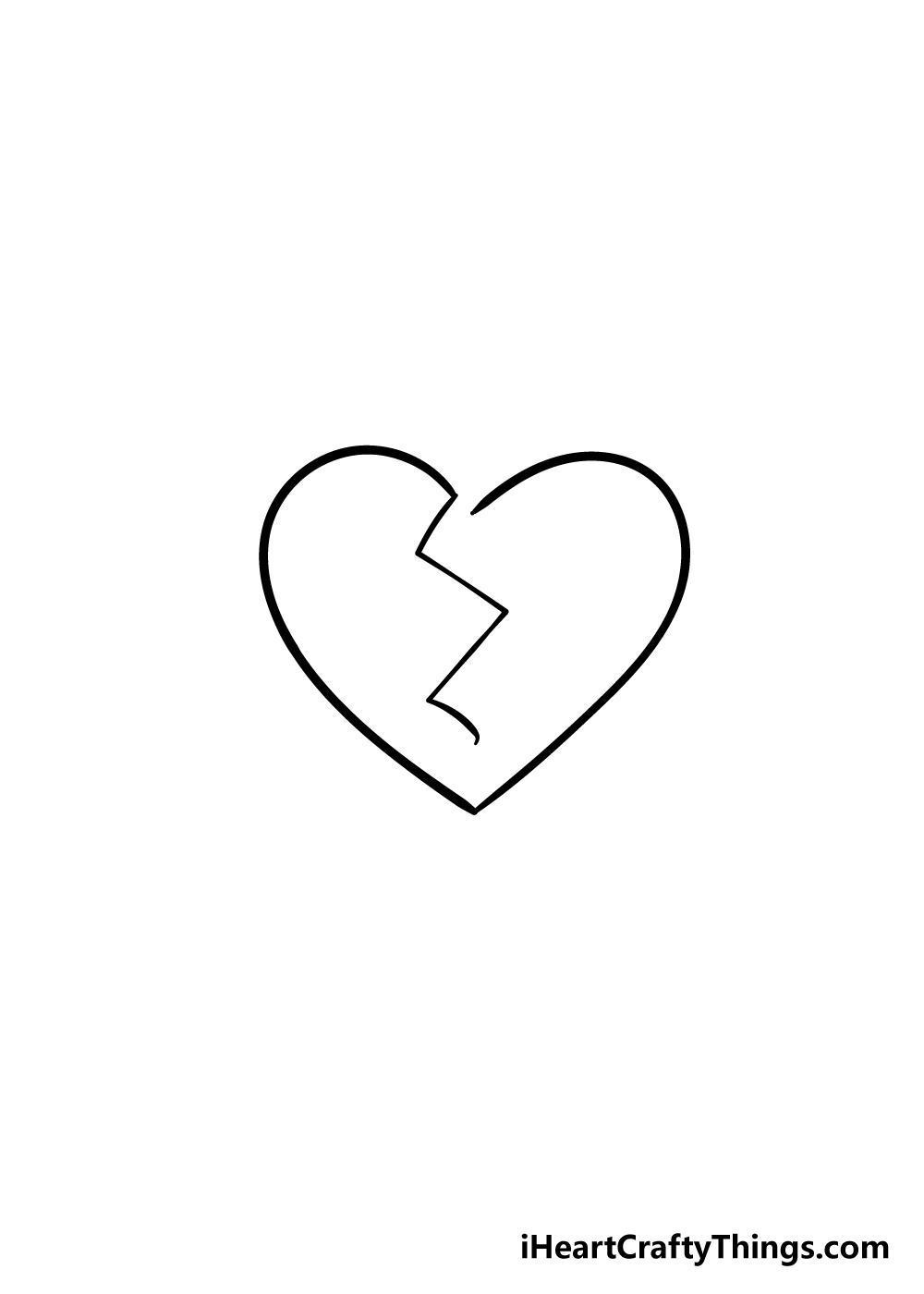 Broken Heart Drawing How To Draw A Broken Heart Step By Step