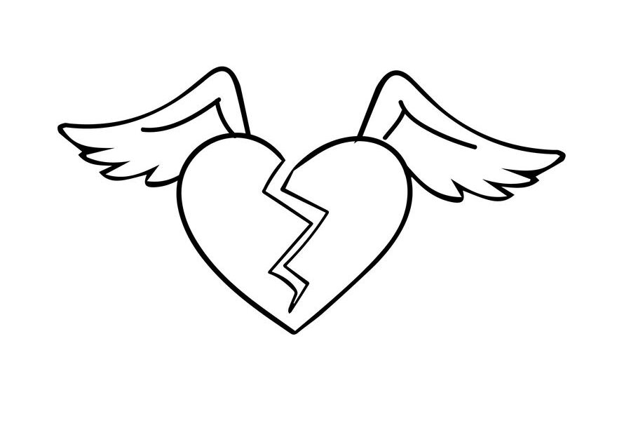 Broken Heart With Wings Drawing In PDF Illustrator JPG EPS SVG PNG Download Template