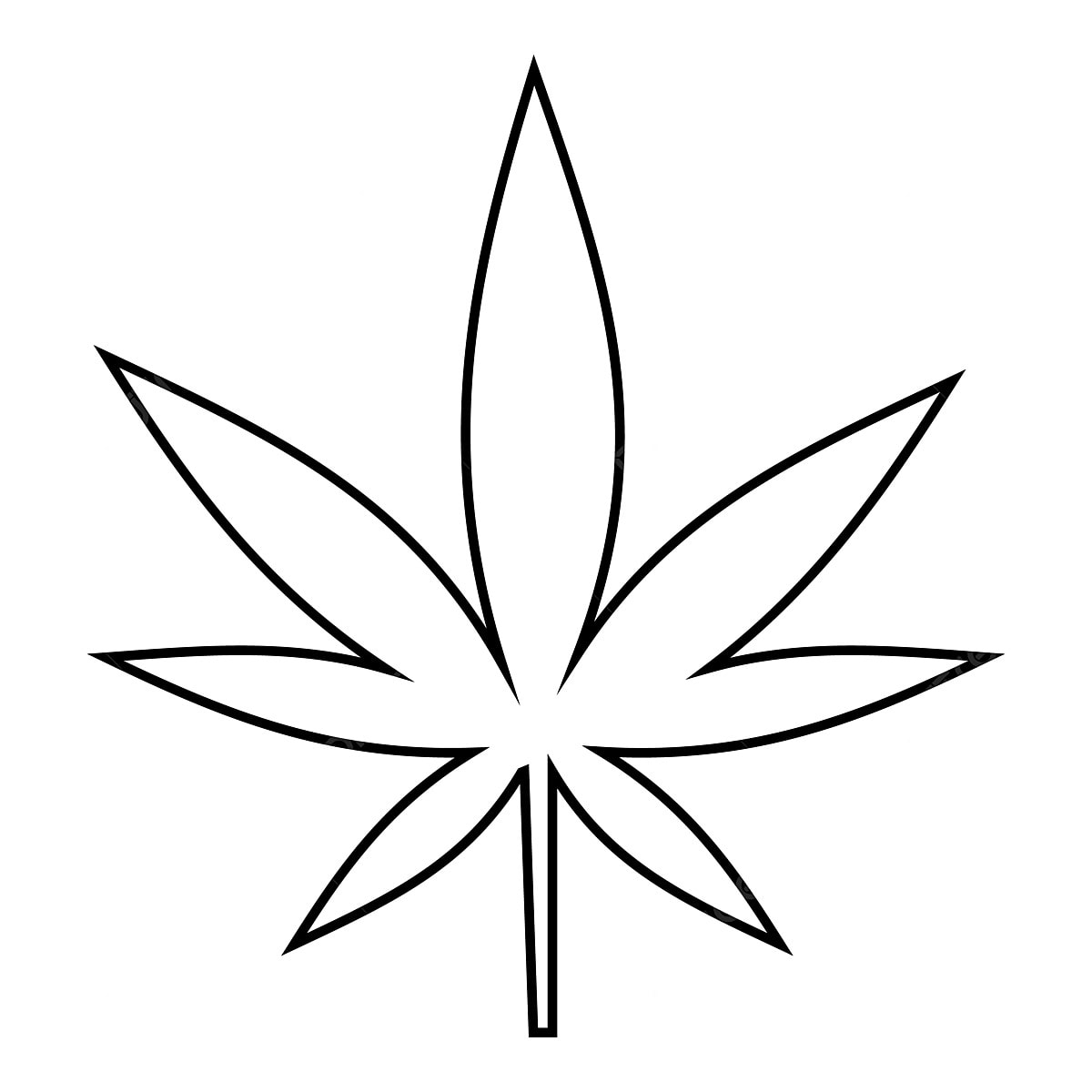 Cannabis Leaf Icon Outline Style Leaf Drawing Can Drawing Outline Drawing PNG And Vector With Transparent Background For Free Download