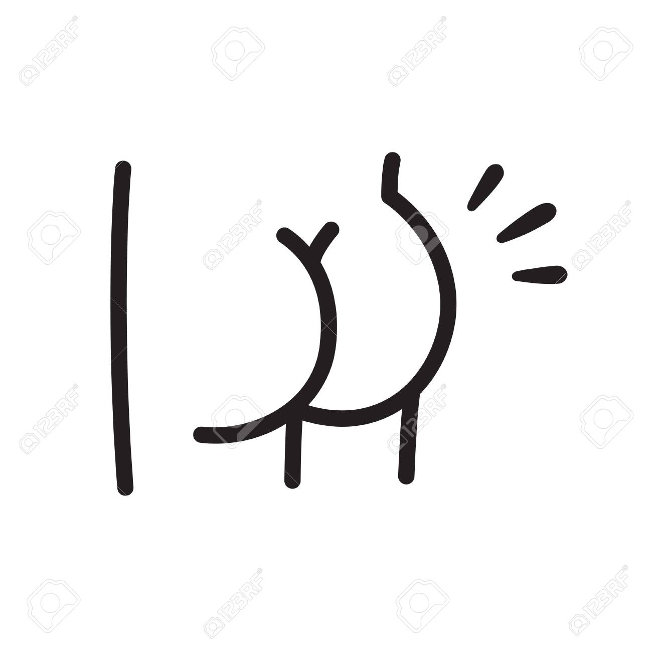 Cartoon Butt Drawing Simple Hand Drawn Doodle Of Round Male Buttocks Funny Vector Clip Art Illustration Royalty Free SVG Cliparts Vectors And Stock Illustration Image 136461633 