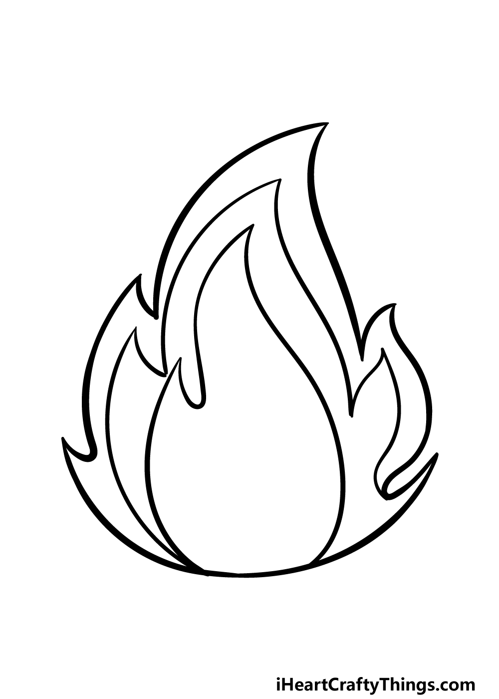 Cartoon Flame Drawing How To Draw A Cartoon Flame Step By Step