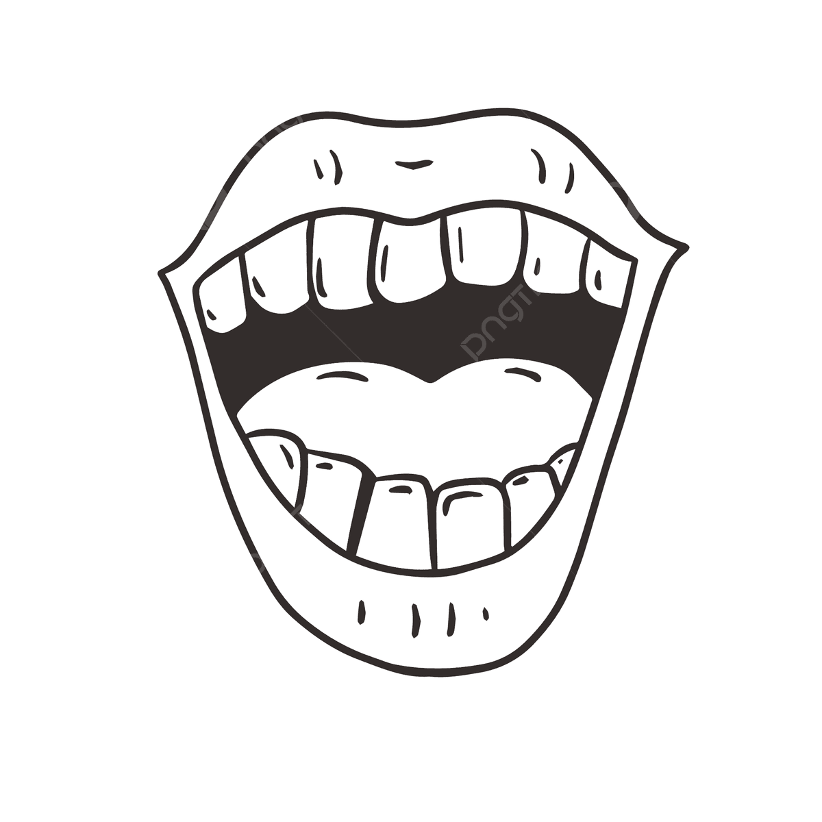 Cartoon Line Drawing Open Mouth Facial Expression Vector Wing Drawing Mouth Drawing Pen Drawing PNG And Vector With Transparent Background For Free Download