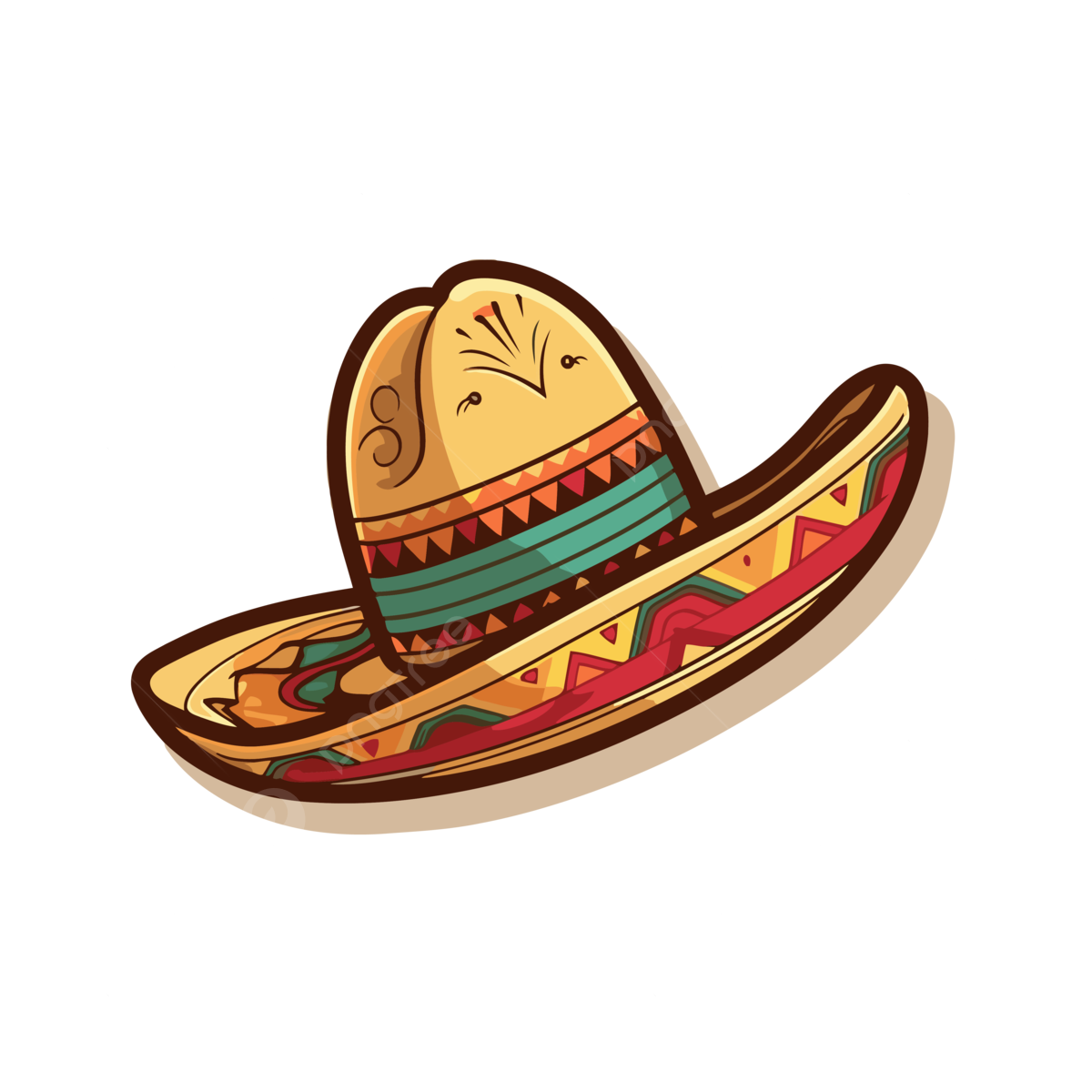 Cartoon Mexican Sombrero Drawing For Social Clipart Vector 