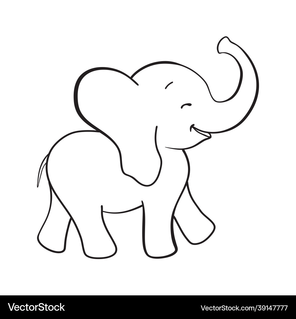 Cartoon Sketch Elephant Royalty Free Vector Image