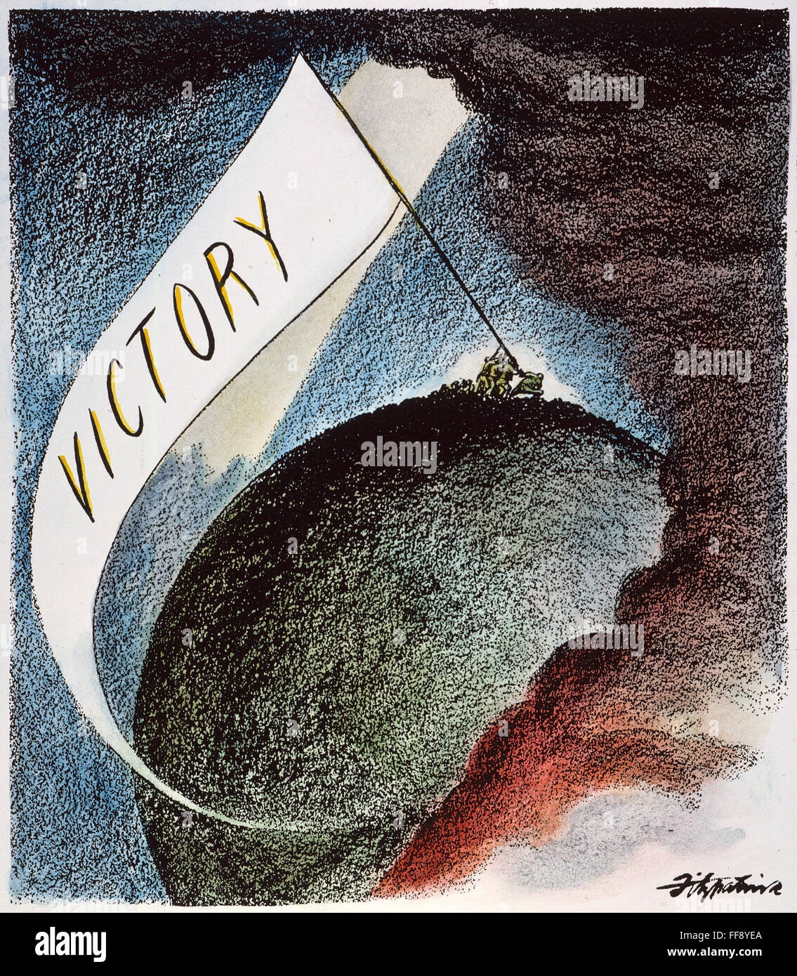 CARTOON WWII VICTORY 1945 nJourney s End American Cartoon By 