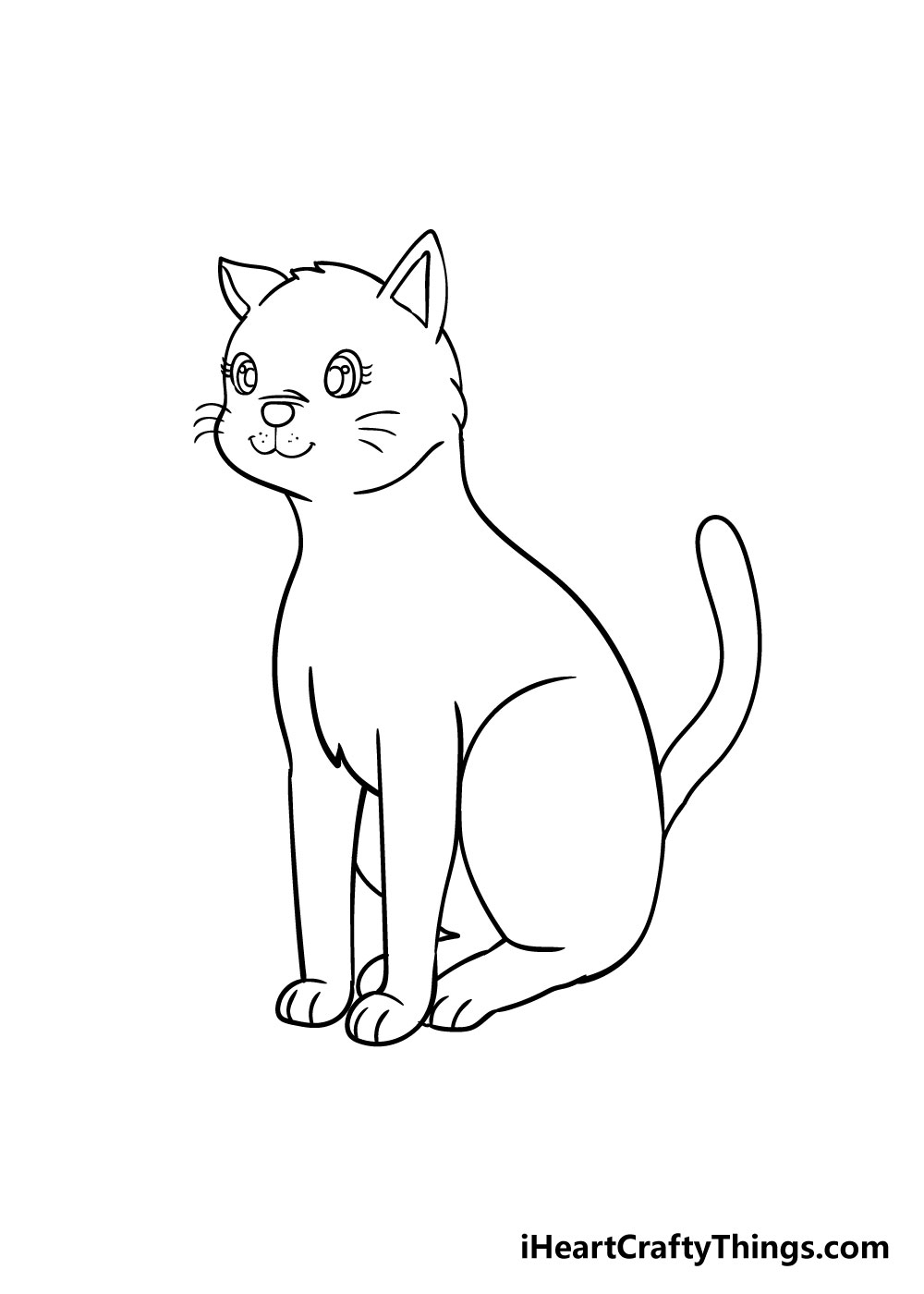 Cat Drawing How To Draw A Cat Step By Step 