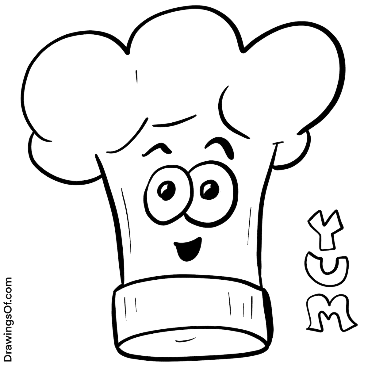 Chef Hat Drawing Easy Cartoon Steps Drawings Of 