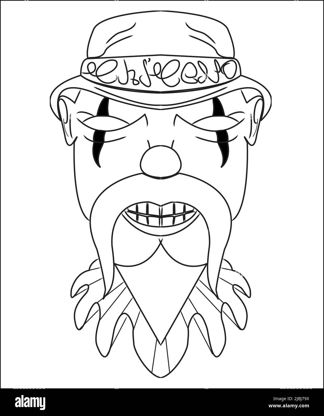 Chicano Mexican Aztec Tatoo Or Chicano Cholo Clown Artwork 