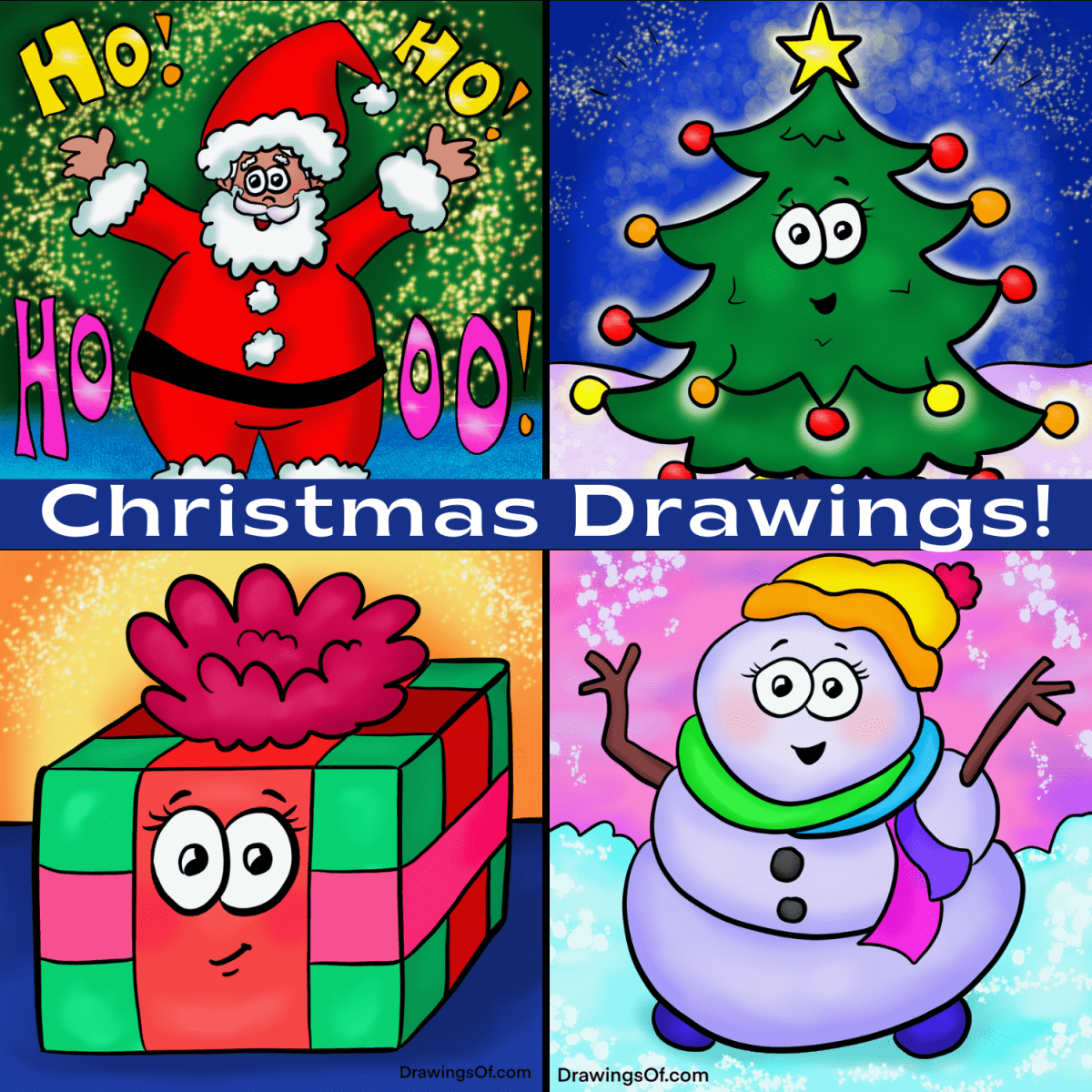 easy christmas drawing