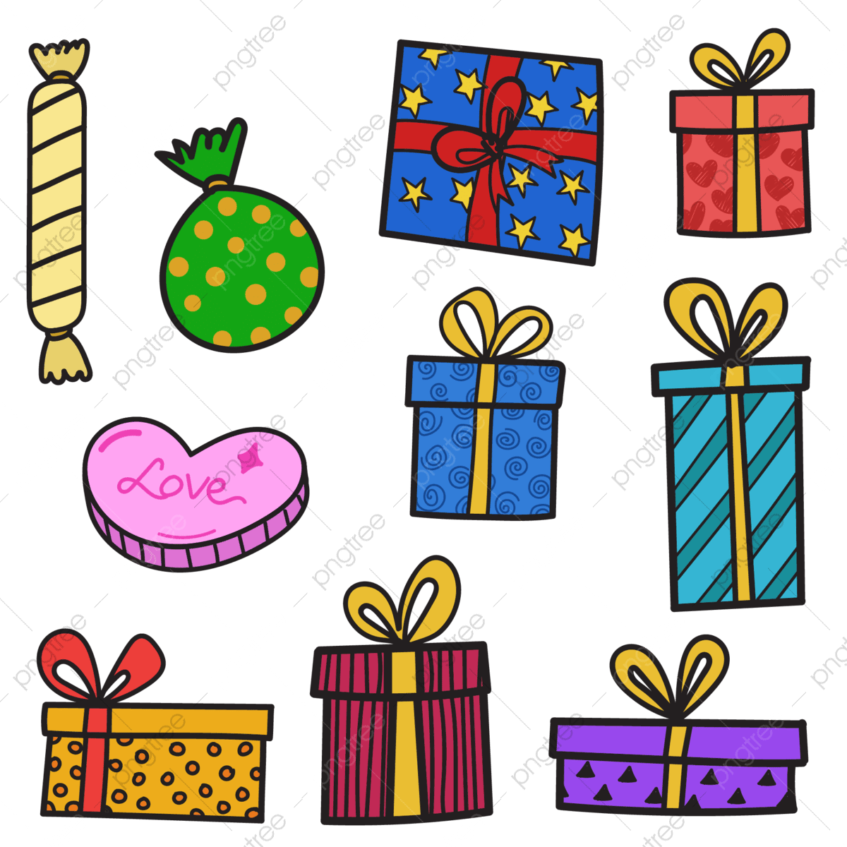 Christmas Gift Drawing PNG Transparent Images Free Download Vector Files Pngtree