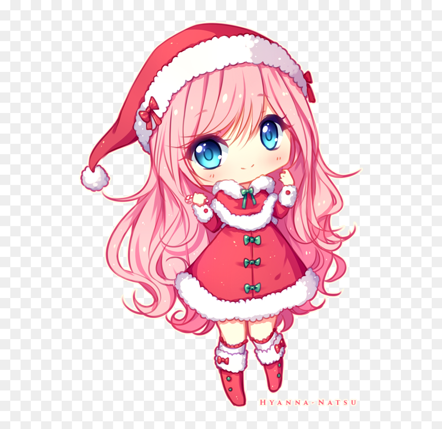 Christmas Girl Drawing Chibi Cute Christmas Drawings HD Png Download Vhv