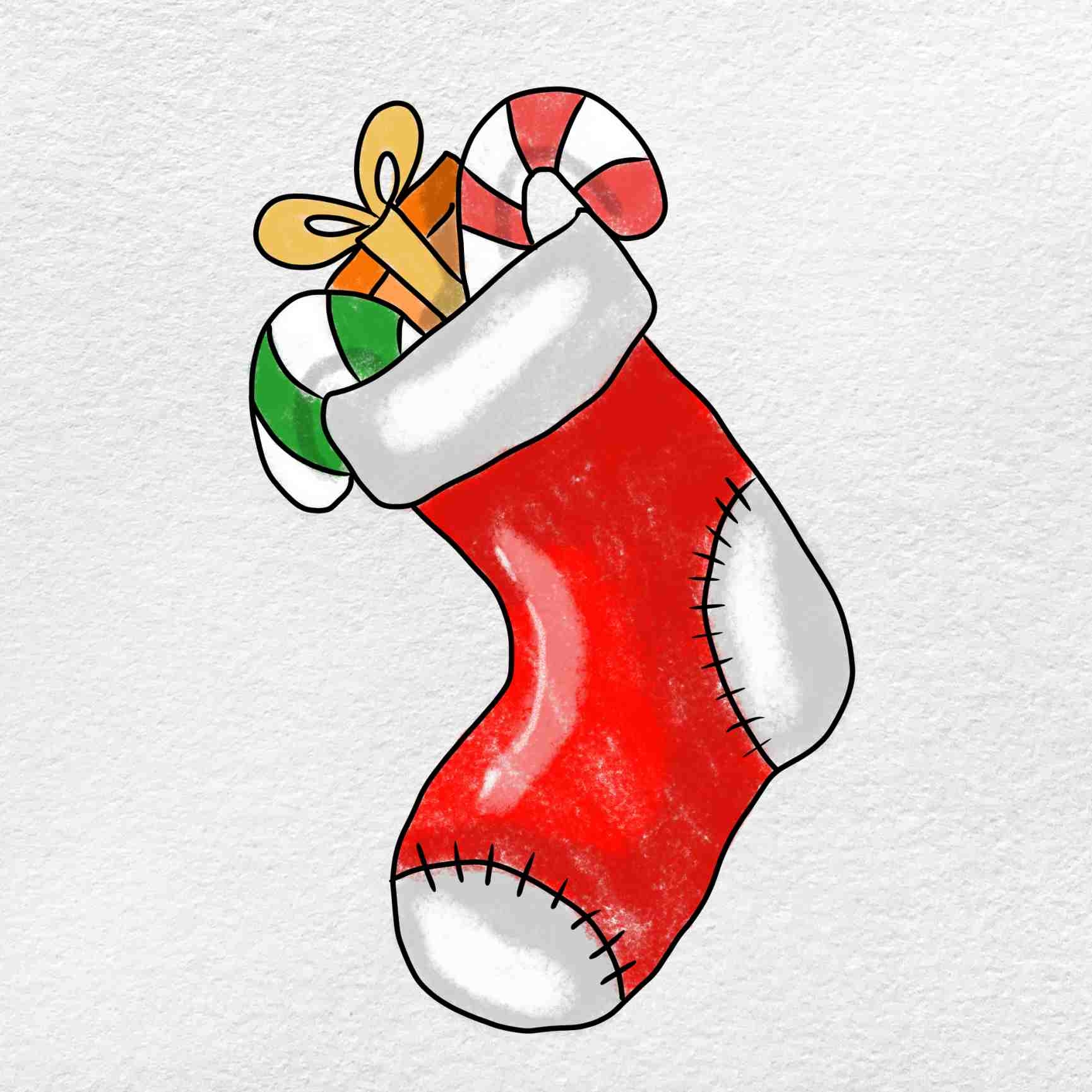 Christmas Stocking Drawing HelloArtsy