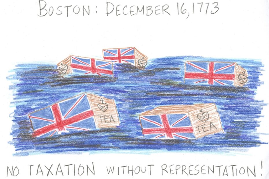 Cindy DeRosier My Creative Life Boston Tea Party Drawing