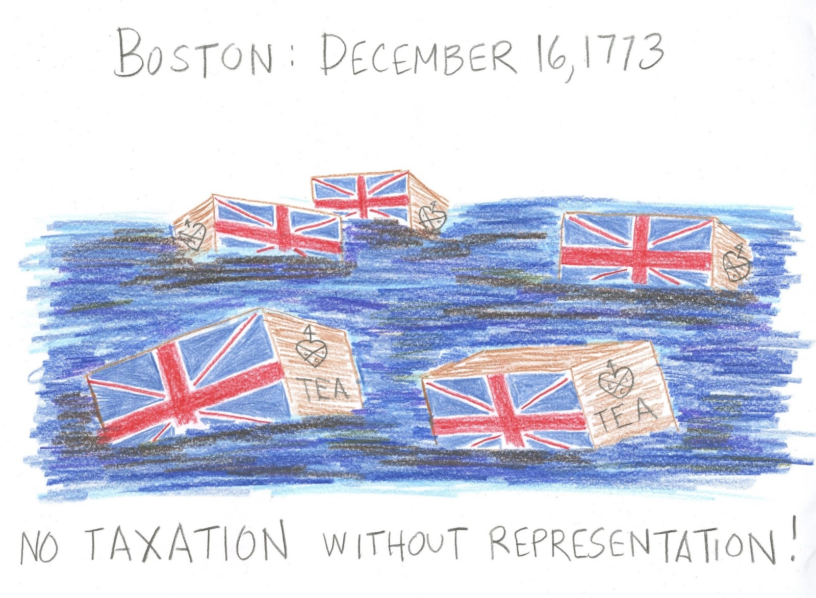 Cindy DeRosier My Creative Life Boston Tea Party Drawing