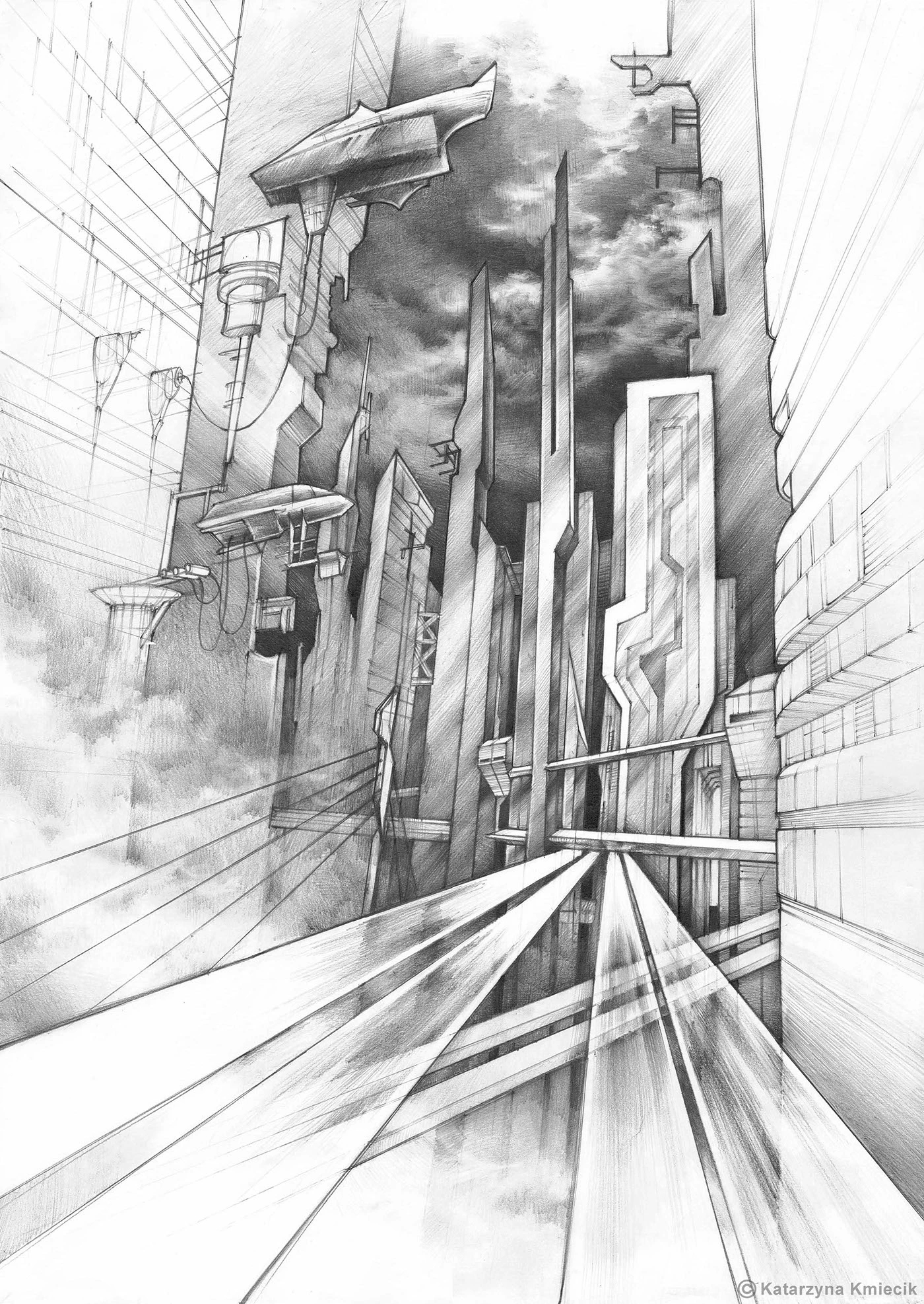 City Of The Future Sci fi Concept Illustrations Behance