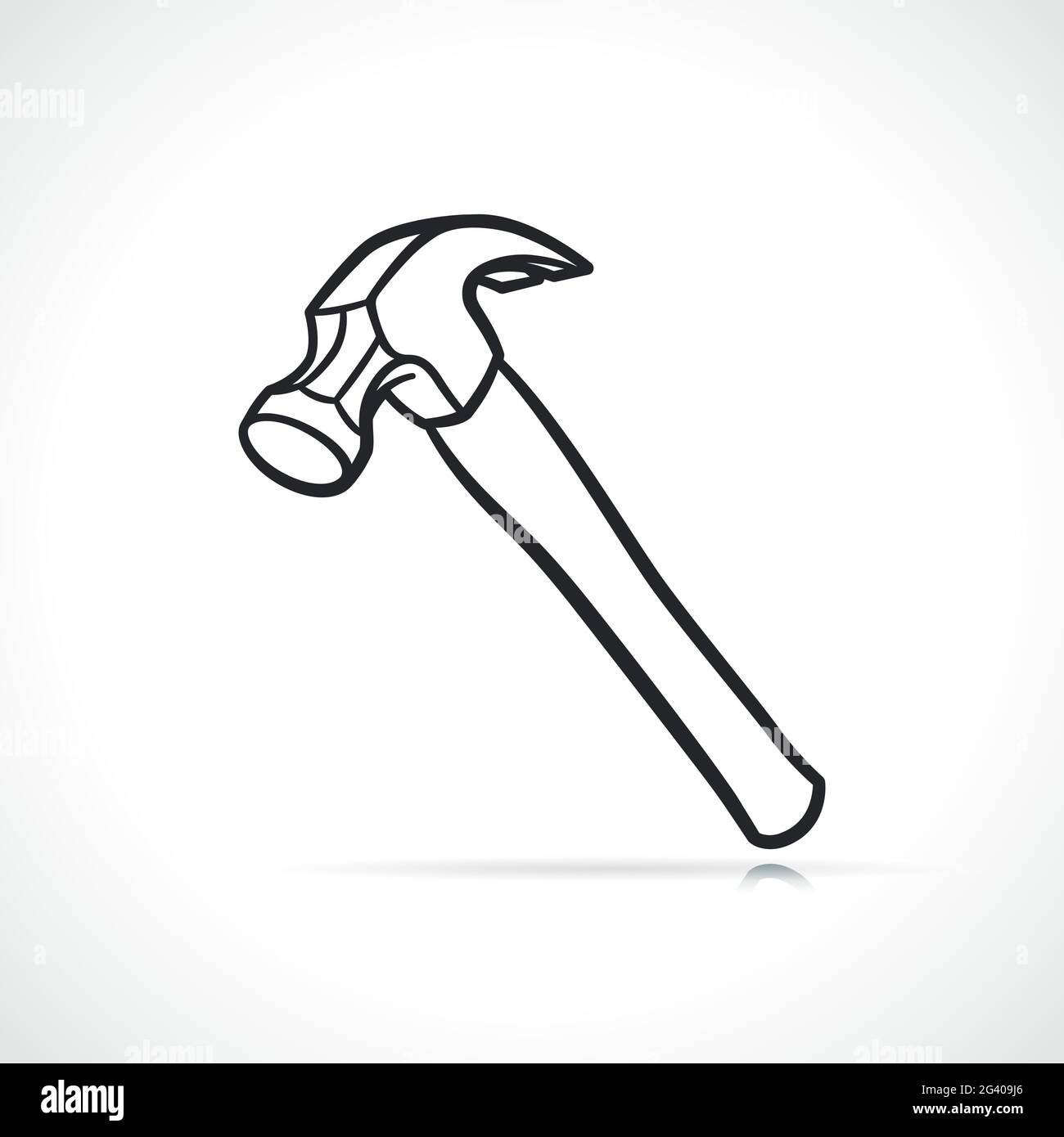 Claw Hammer Outline Black Design Isolated Drawing Stock Vector Image U0026 Art Alamy