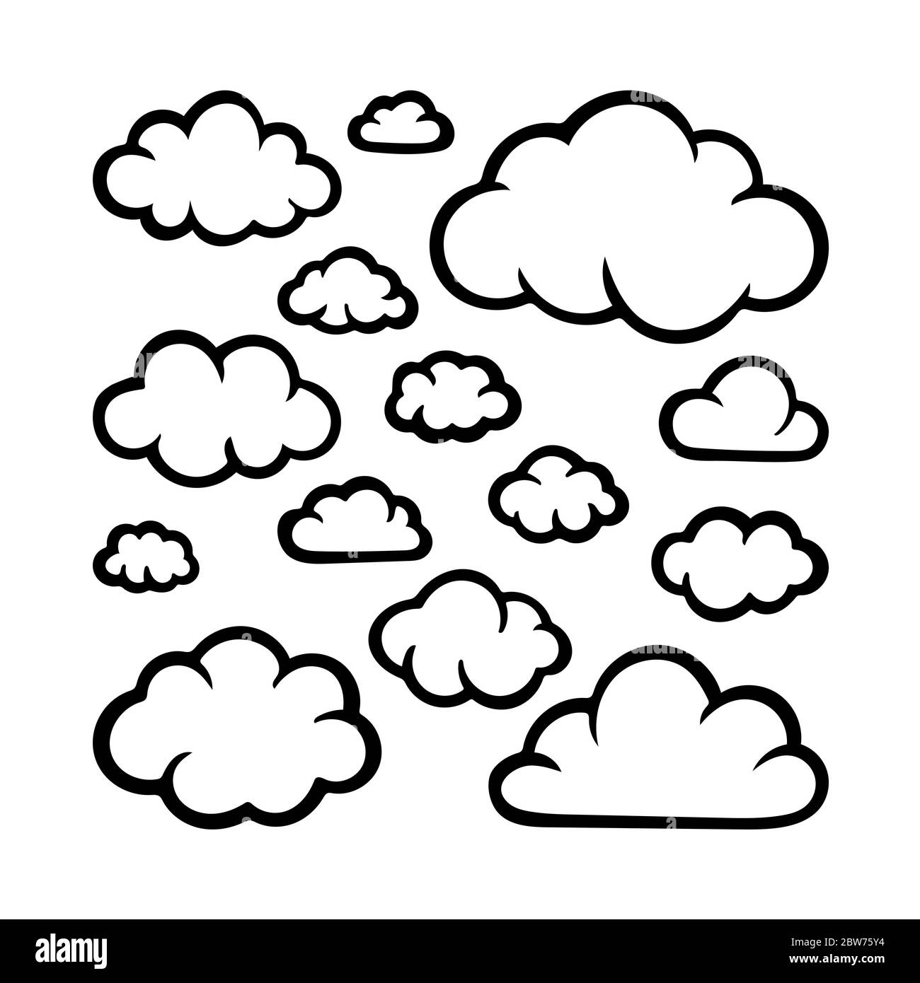 Clouds Hand Drawn Clouds Set Illustration Isolated On White Background Clouds Sketch Drawing Cartoon Style Doodle Clouds Stock Vector Image U0026 Art Alamy