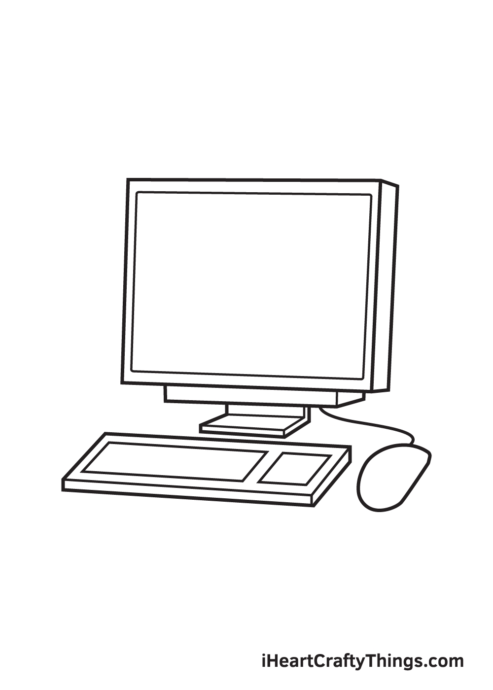 Computer Drawing How To Draw A Computer Step By Step
