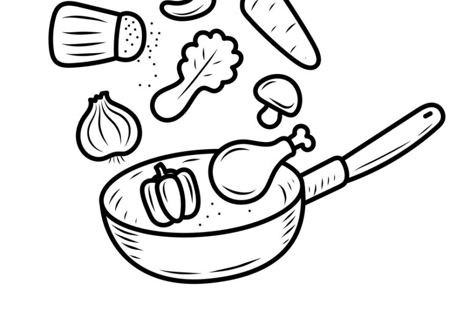 Cooking Concept With Doodle Drawing Style Vector Image