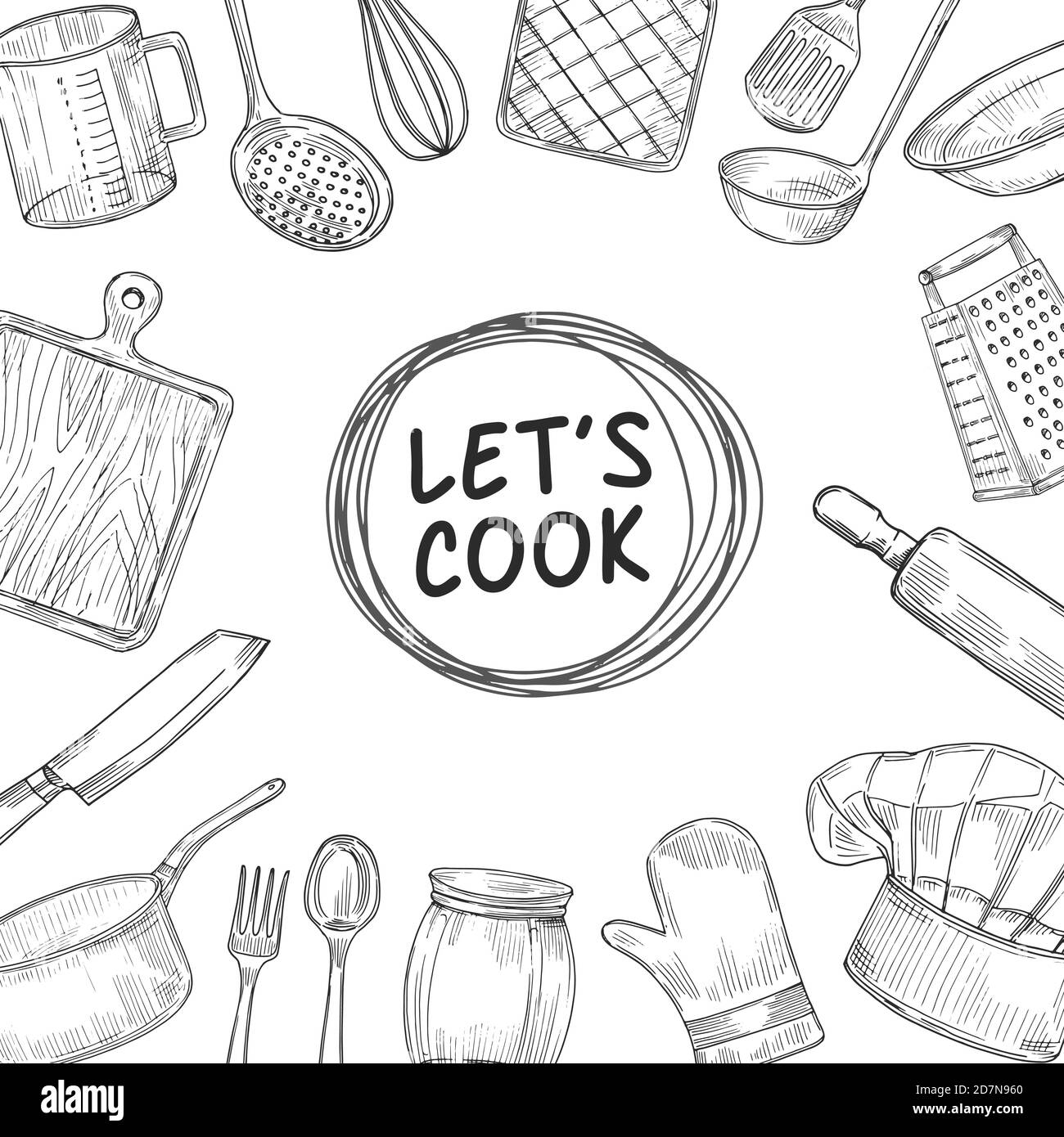 Cooking Drawing Black And White Stock Photos U0026 Images Alamy