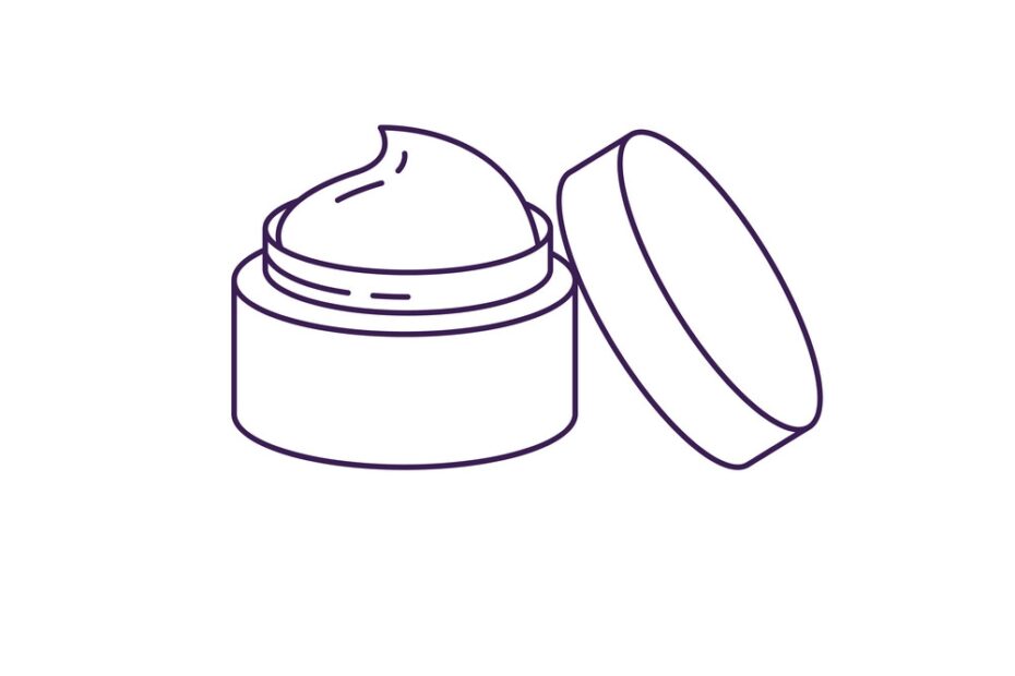 Cream Bottle With Open Lid Line Icon Royalty Free Vector