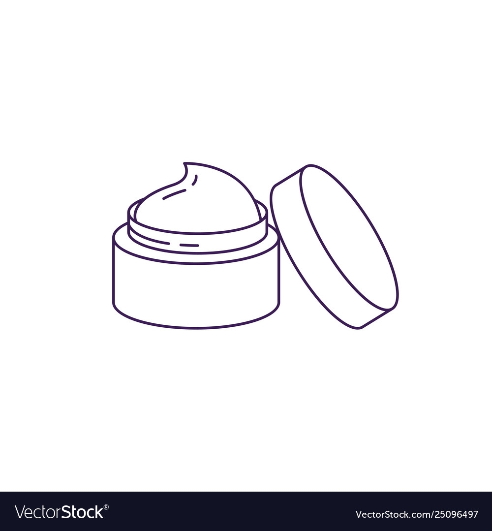 Cream Bottle With Open Lid Line Icon Royalty Free Vector