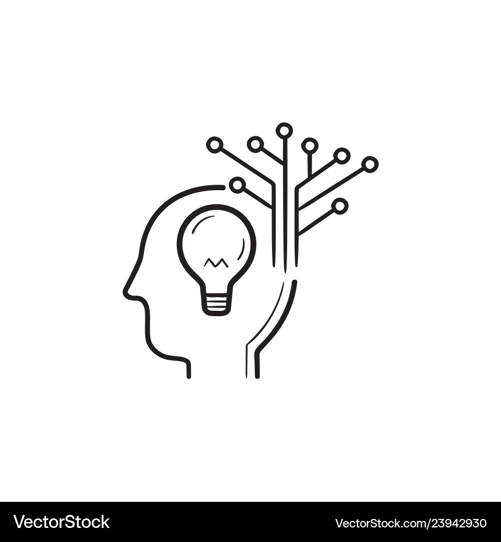 Creative Artificial Intelligence Hand Drawn Vector Image