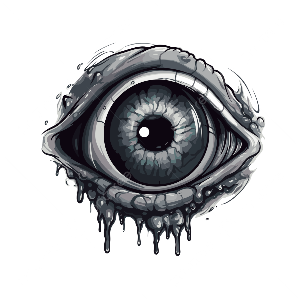 Creepy Eye Vector Sticker Clipart Drawing Of An Eye With Blue 