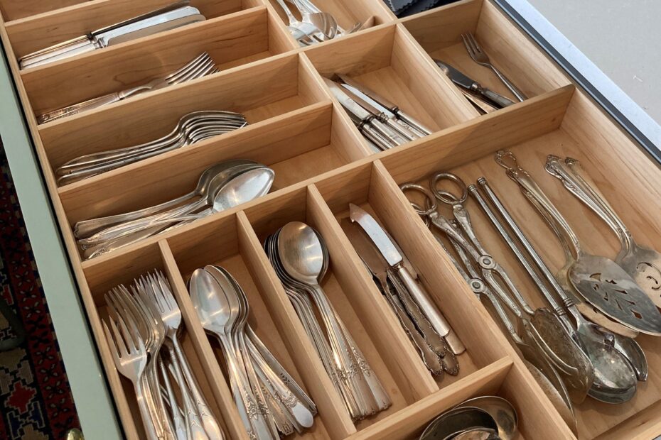 Custom Silverware Drawer Organizer Maple