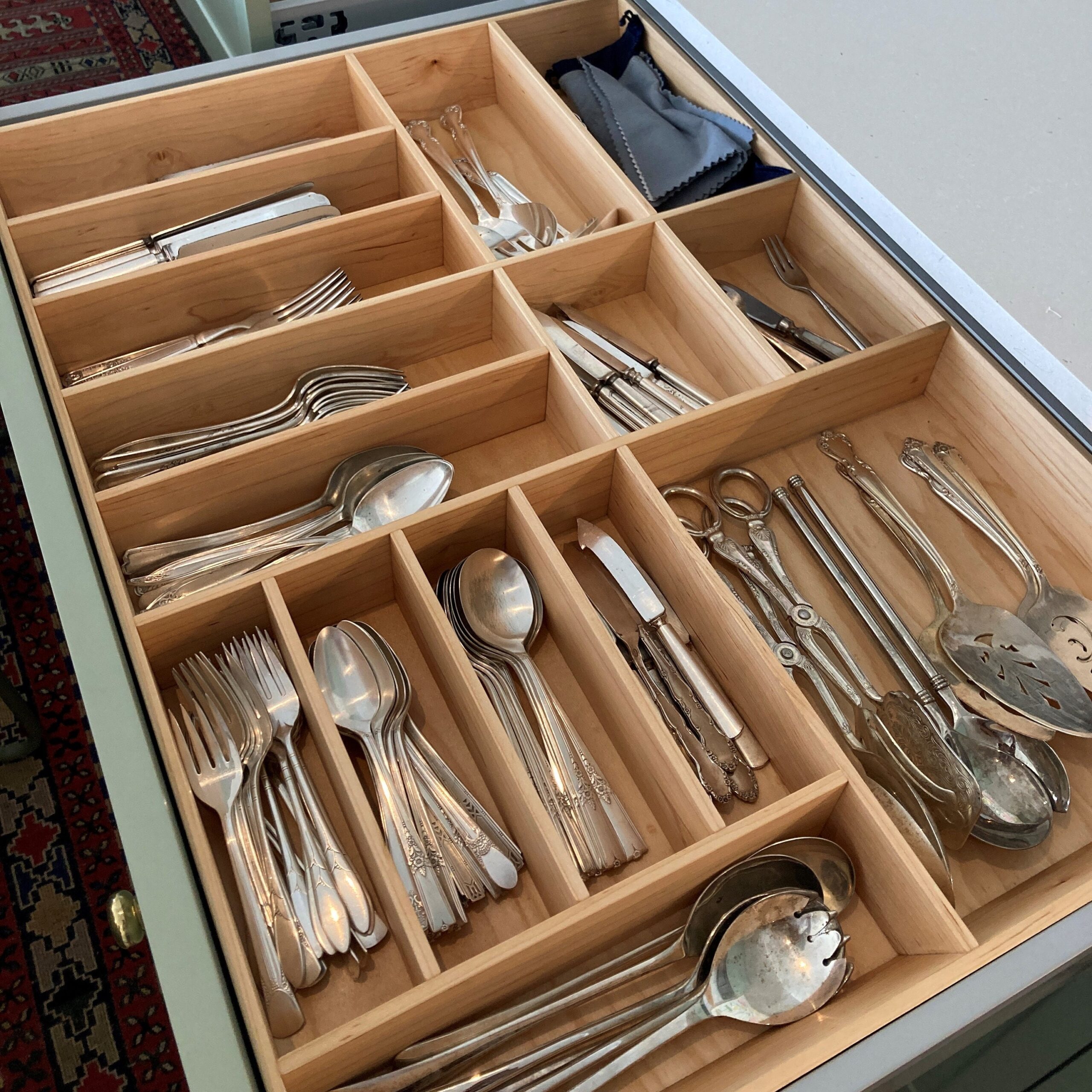 Custom Silverware Drawer Organizer Maple