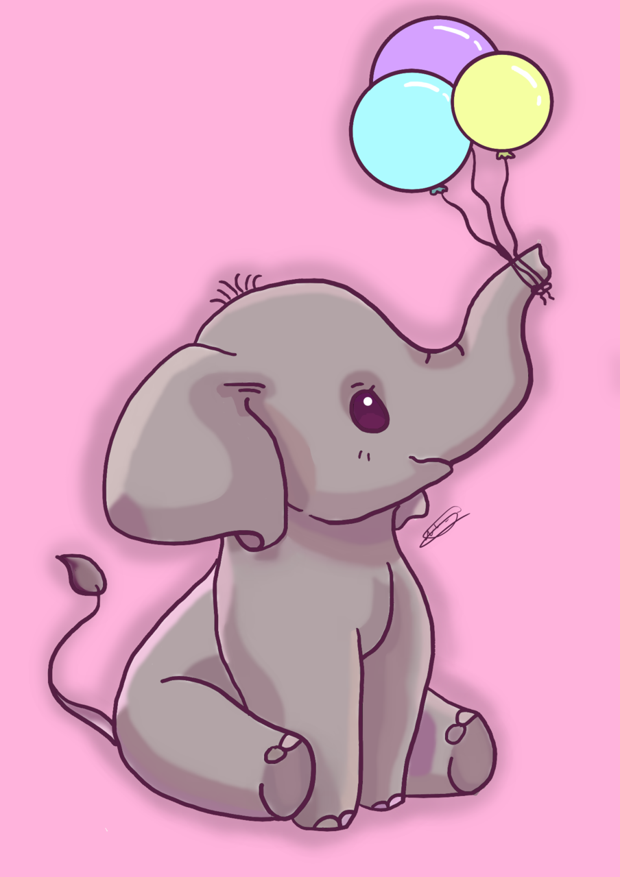 cute elephant drawing