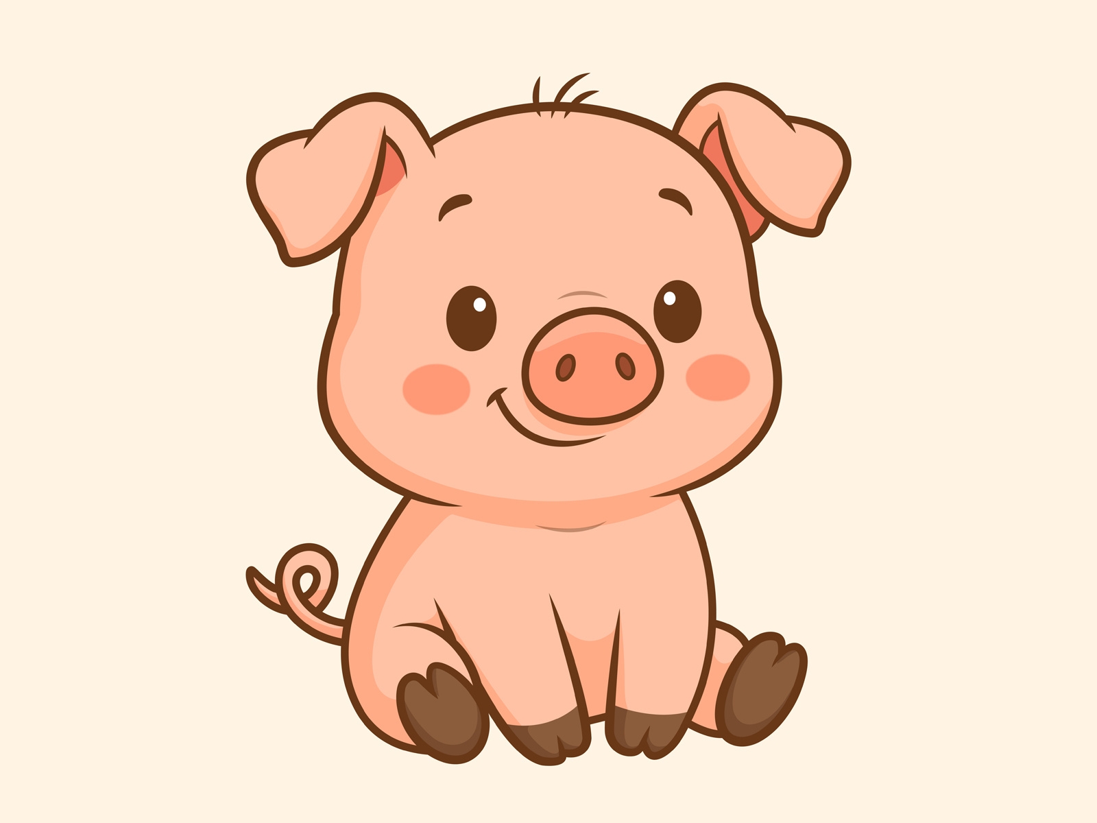 Cute Baby Pig Cartoon Design 2D Pig Cartoon Character By Beehaya On Dribbble
