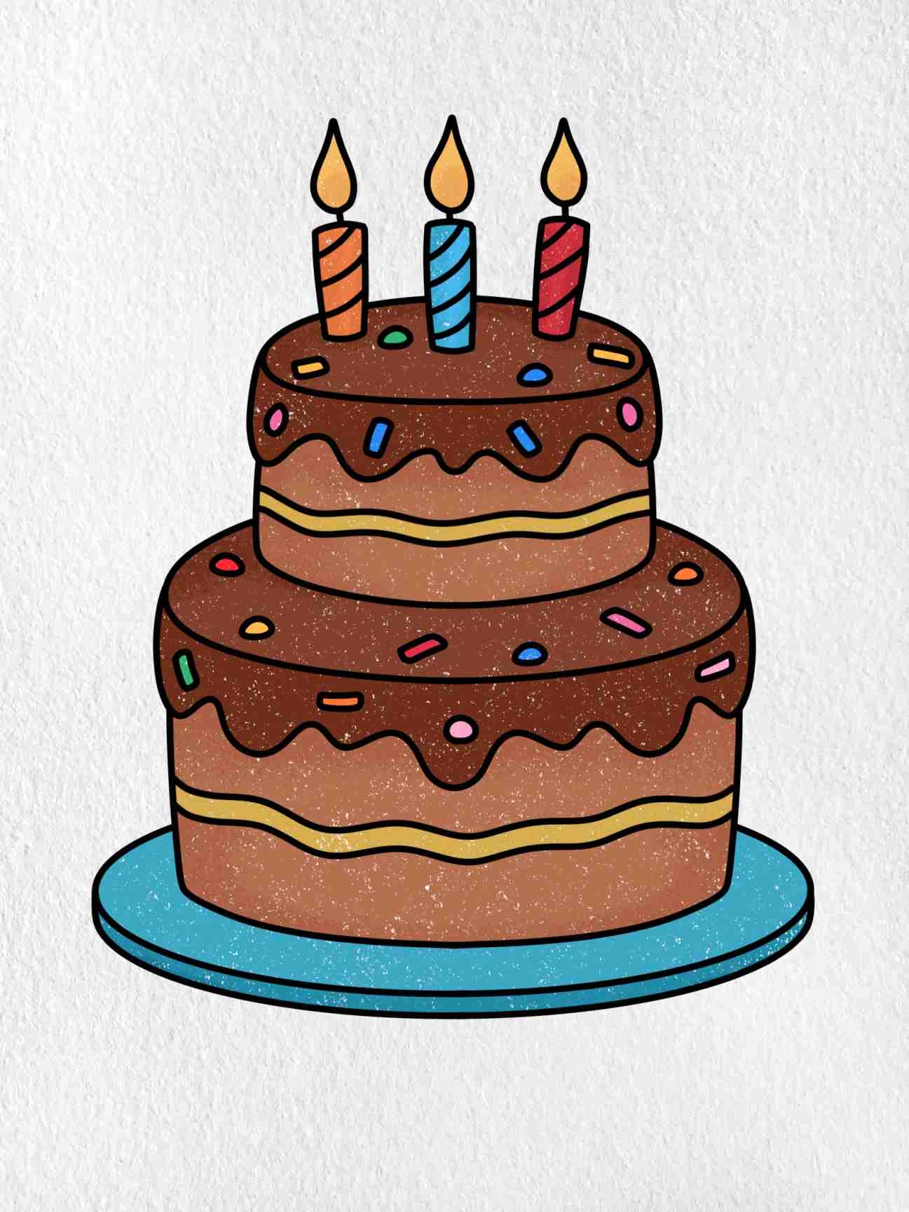 Cute Birthday Cake Drawing HelloArtsy