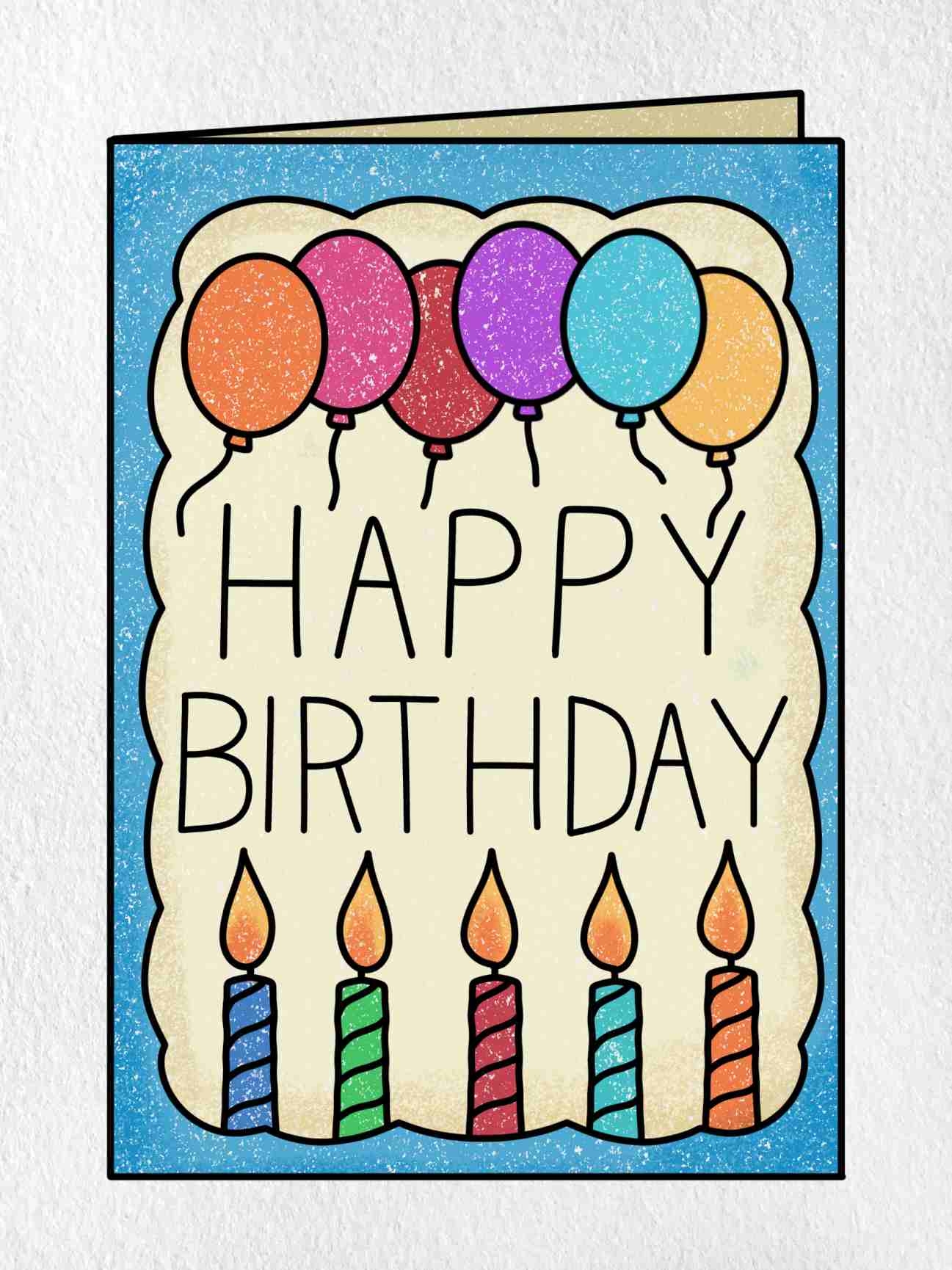 Cute Birthday Card Drawing HelloArtsy