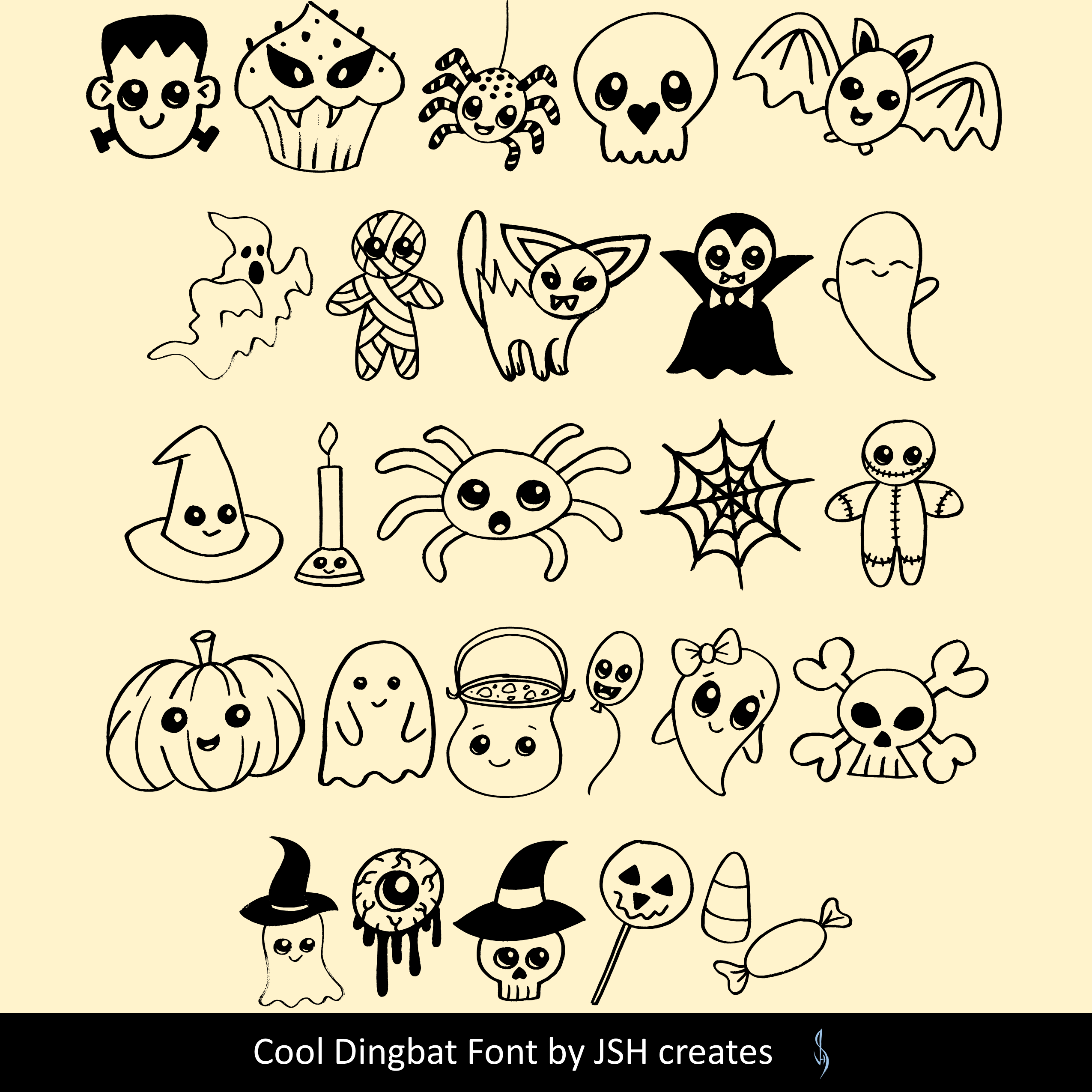 Cute Halloween Drawings Font