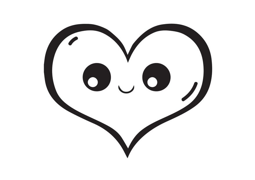 Cute Heart Drawing In Illustrator PDF SVG JPG EPS PNG Download Template