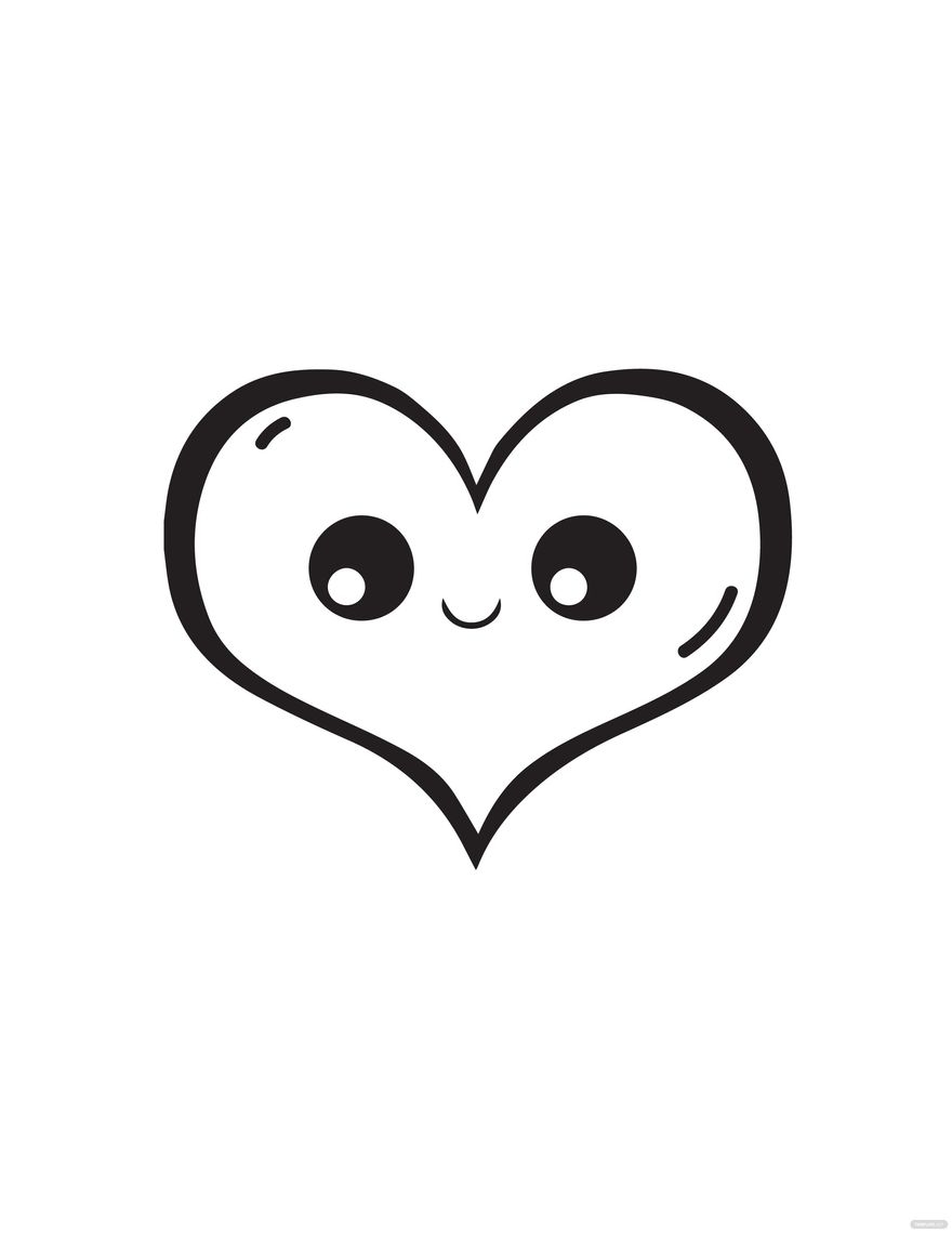 Cute Heart Drawing In Illustrator PDF SVG JPG EPS PNG Download Template