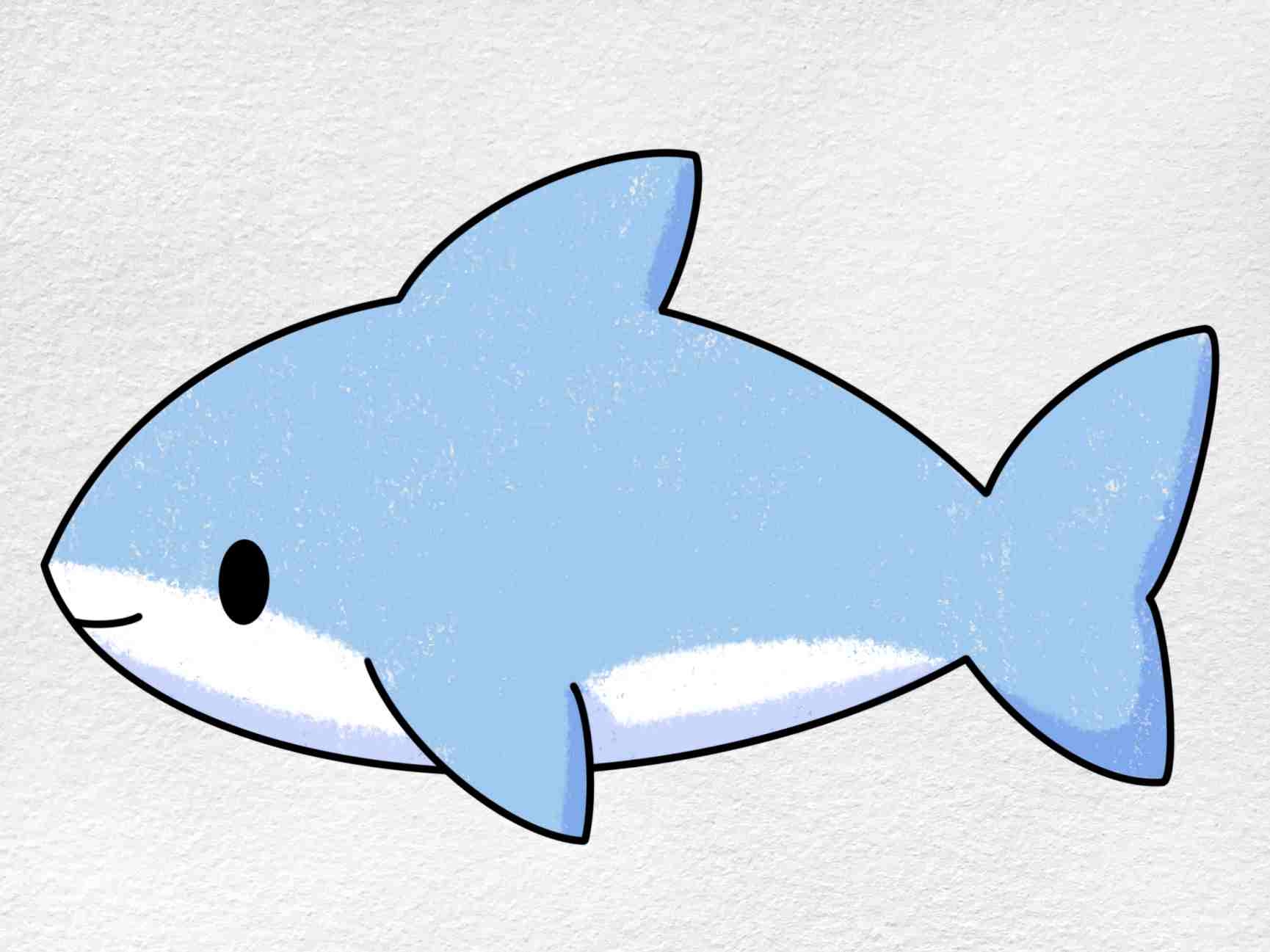 Cute Shark Drawing HelloArtsy