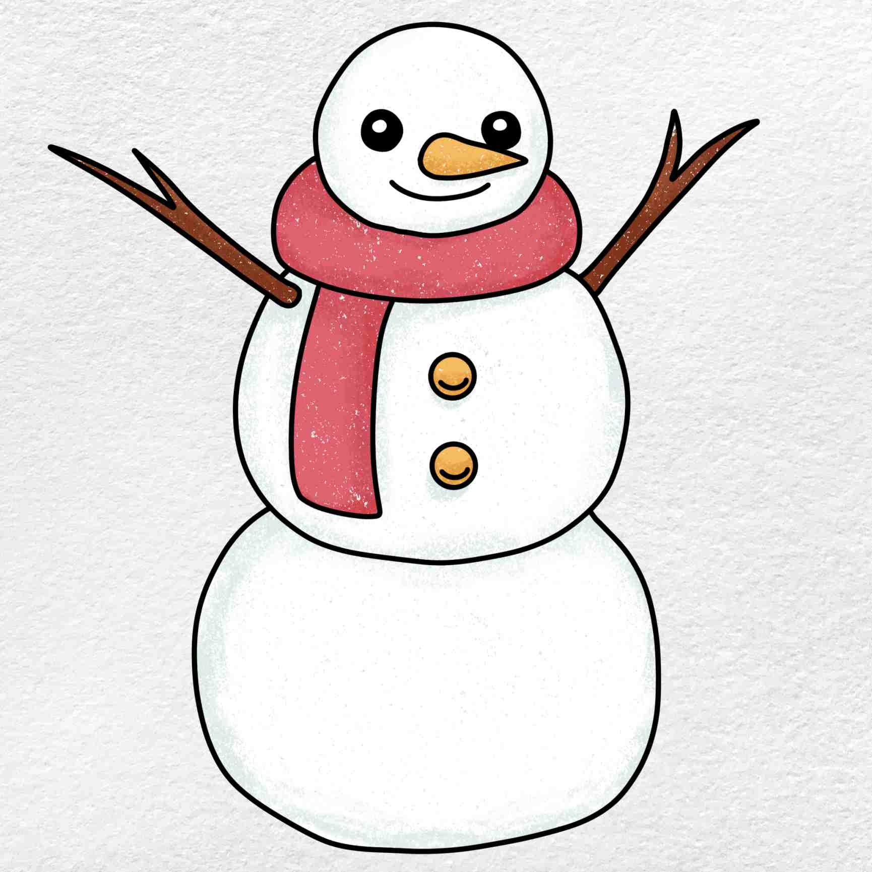 Cute Snowman Drawing HelloArtsy