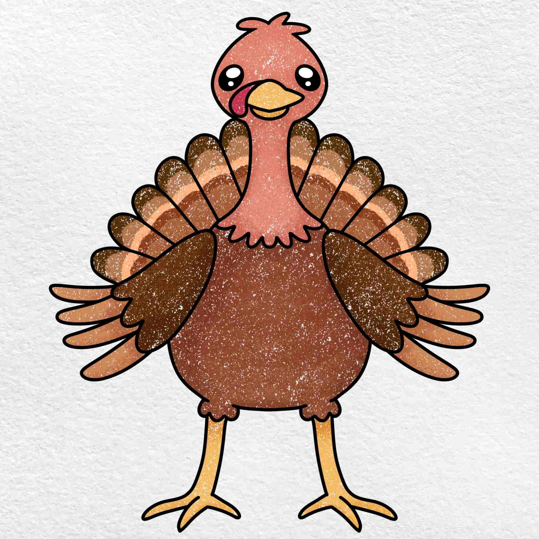 Cute Turkey Drawing HelloArtsy