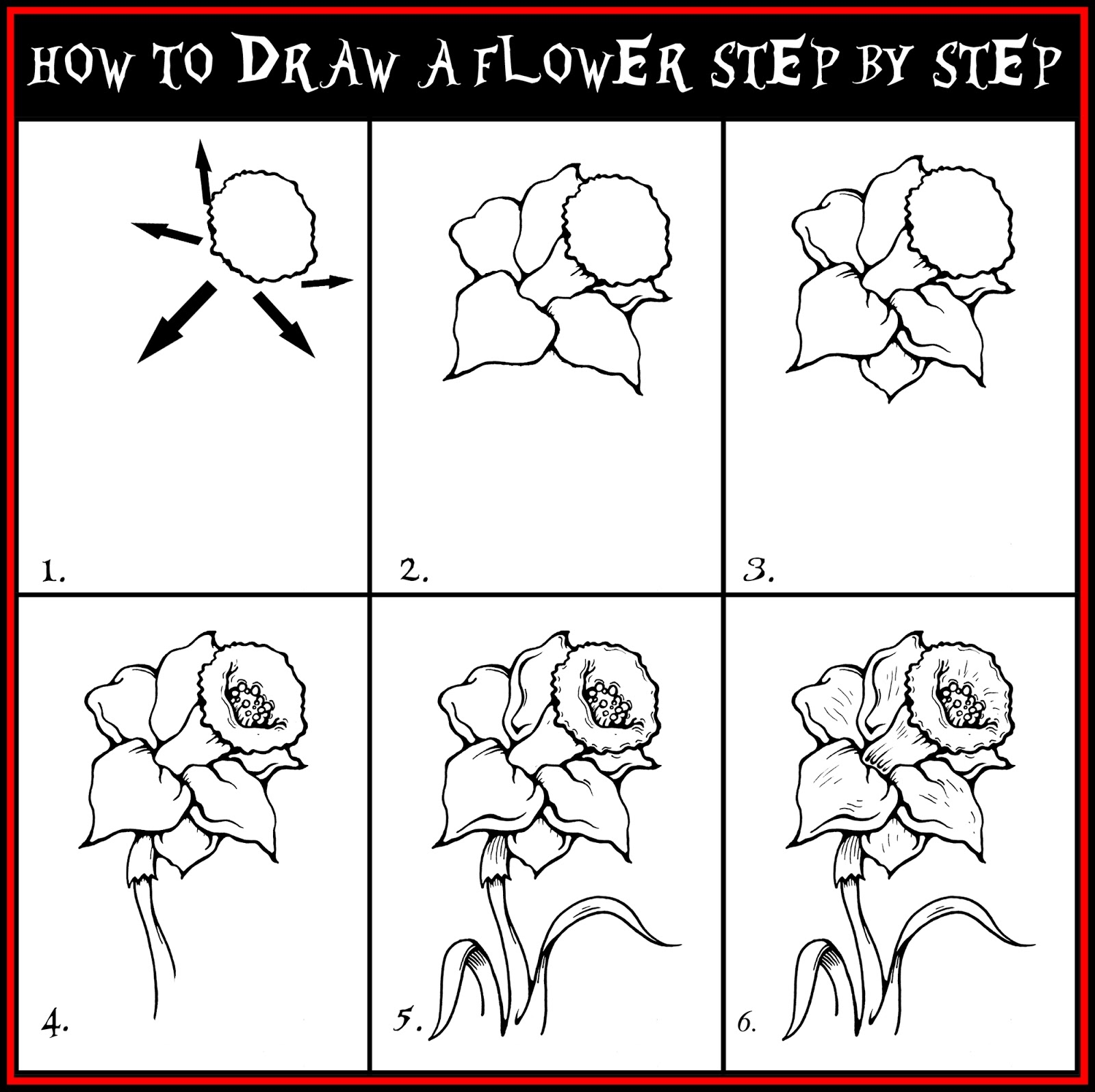 DARYL HOBSON ARTWORK How To Draw A Flower Step By Step Drawing Guide