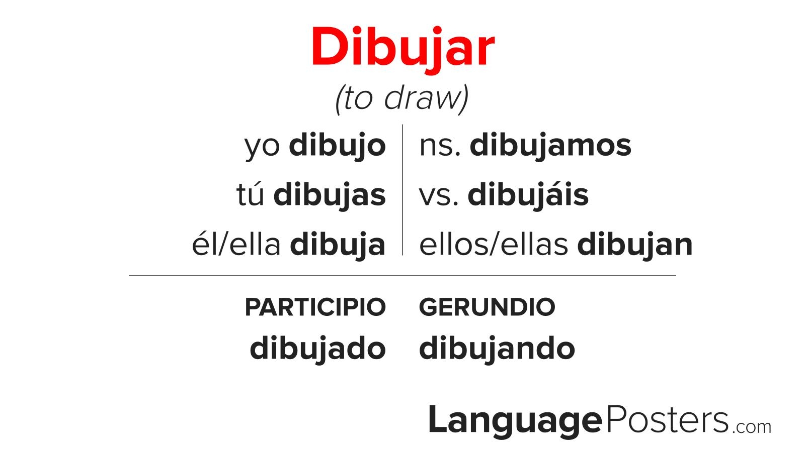 Dibujar Conjugation Conjugate Dibujar In Spanish 