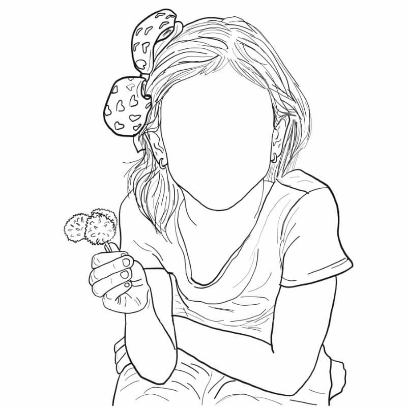 Digital Line Art Family Portraits Without Facial Features ART To CHARM