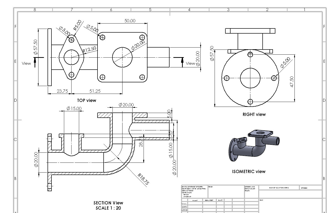 Do 2d Mechanical Engineering Drawing Using Solidworks By Sartaj rifath Fiverr