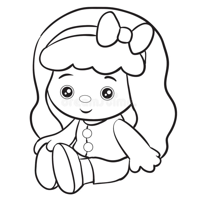Doll Sits And Waits For Someone To Play With Him Isolated Object On A White Background Stock Vector Illustration Of Cartoon Girl 172493963