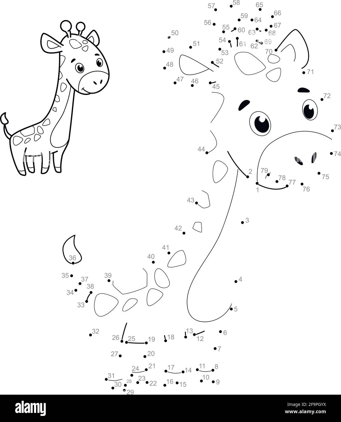 Dot To Dot Puzzle For Children Connect Dots Game Stock Vector 